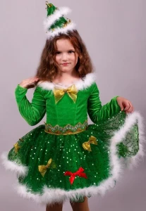 Новогодний карнавальный костюм «Ёлочка» для девочки