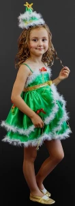 Маскарадный новогодний костюм «Ёлочка» для девочки