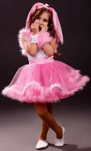 Карнавальный костюм «Зайчик» (розовый) для девочки