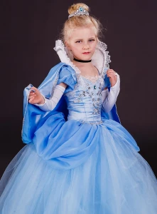 Карнавальный костюм «Золушка» (голубая) для девочки