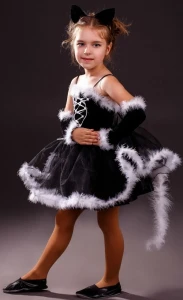 Маскарадный костюм «Кошка» (чёрная) для девочки