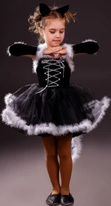 Маскарадный костюм «Кошка» (чёрная) для девочки