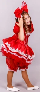 Карнавальный костюм «Кукла» (в красном) для девочки