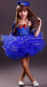Маскарадный костюм «Морячка» (в синем) для девочки