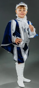 Карнавальный костюм «Принц» (в синем) для мальчика