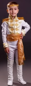 Карнавальный костюм «Принц» (в белом) для мальчика
