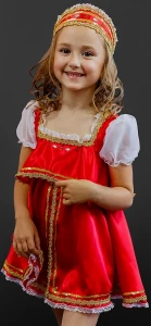 Детский костюм «Русская Красавица» (в красном) для девочки