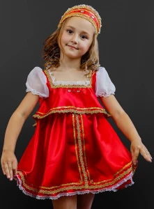 Детский костюм «Русская Красавица» (в красном) для девочки