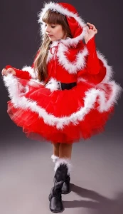 Карнавальный костюм «Санта» для девочки