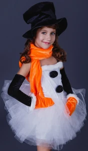 Новогодний костюм «Снеговик» для девочки