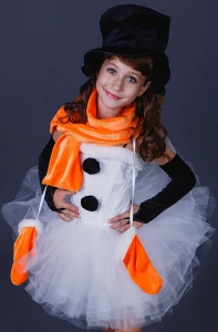 Новогодний костюм «Снеговик» для девочки