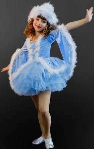 Новогодний костюм «Снегурочка» (голубая) для девочки