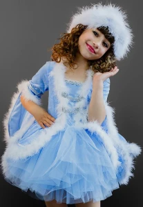 Новогодний костюм «Снегурочка» (голубая) для девочки