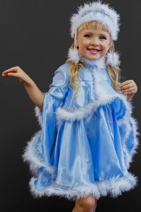 Карнавальный костюм «Снегурочка» (голубая) для девочки