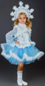 Карнавальный костюм «Снегурочка» (в голубом) для девочки