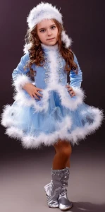 Новогодний костюм «Снегурочка» (в голубом) для девочки