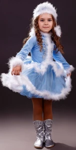 Новогодний костюм «Снегурочка» (в голубом) для девочки