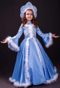 Детский костюм «Снегурочка» (в голубом) для девочки