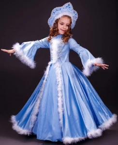 Детский костюм «Снегурочка» (в голубом) для девочки