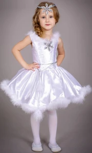 Маскарадный новогодний костюм «Снежинка» для девочки