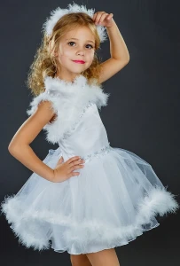 Новогодний костюм «Снежинка» (белая) для девочки