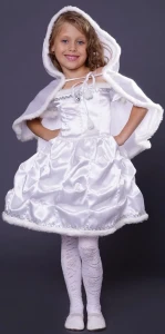 Карнавальный новогодний костюм «Снежинка» (белая) для девочки