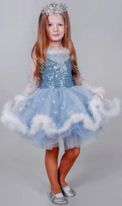 Новогодний костюм «Снежинка» (голубая) детский