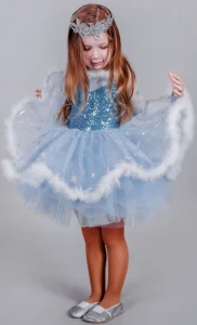 Новогодний костюм «Снежинка» (голубая) детский