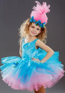 Карнавальный костюм «Тролль Розочка» для девочки
