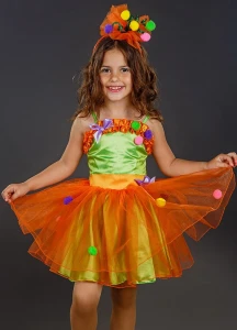 Маскарадный костюм «Хлопушка» (оранжевая) для девочки