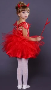 Карнавальный костюм «Чертёнок» (Дьяволица) для девочки