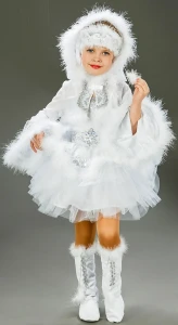 Карнавальный костюм «Эскимоска» (в белом) для девочки