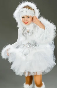 Карнавальный костюм «Эскимоска» (в белом) для девочки