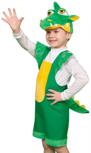 Маскарадный костюм «Дракончик» (зелёный) детский