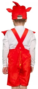 Карнавальный костюм «Дракончик» красный (плюш) детский