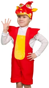Карнавальный костюм «Дракончик» красный детский
