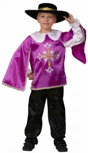 Детский карнавальный костюм «Мушкетёр» (фиолетовый) для мальчиков