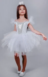 Новогодний карнавальный костюм «Снежинка» для девочки