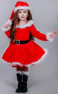 Детский карнавальный костюм Малышка «Санта» для девочки