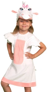 Карнавальный костюм «Дракоша» белая (плюш) для девочек