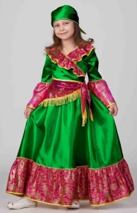 Карнавальный костюм «Цыганочка» (зеленая) для девочек