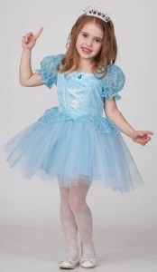 Костюм карнавальный «Принцесса-Малышка» (голубая) для девочки