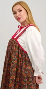 Русский Народный сарафан «Огурцы» бордовый