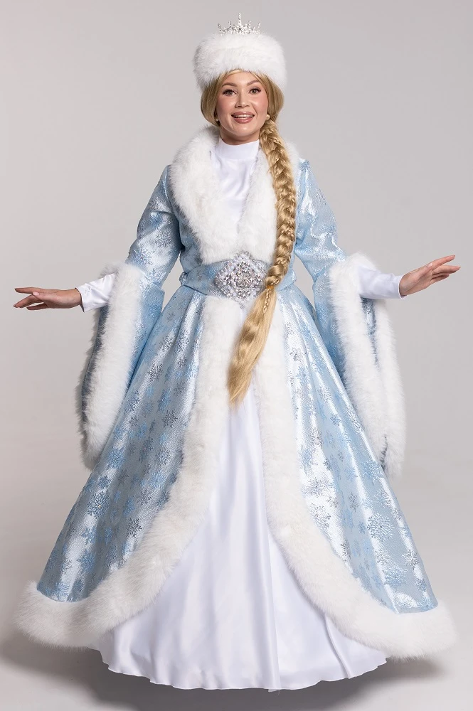 Новогодний костюм «Снегурочка» в длинном платье