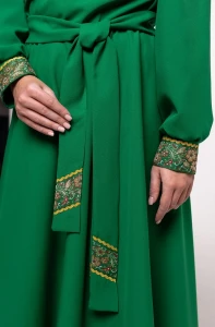 Платье «Русское Народное» зелёное с золотом