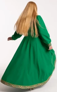 Платье «Русское Народное» зелёное с золотом