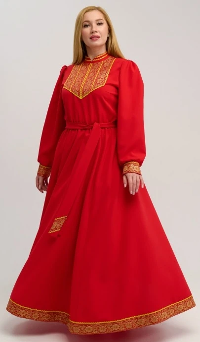 Платье «Русское Народное» красное с золотом