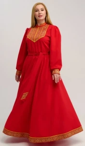 Платье «Русское Народное» красное с золотом