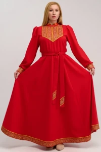 Платье «Русское Народное» красное с золотом
