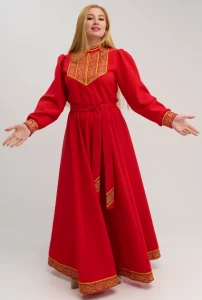 Платье «Русское Народное» красное с золотом